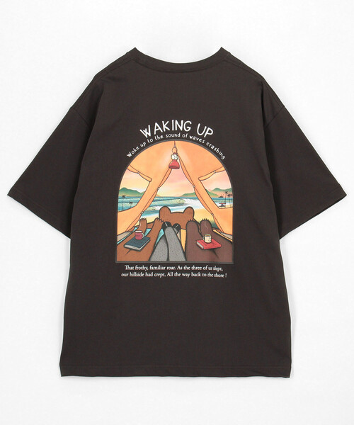 Jonas Claesson(ジョナスクレアッソン)の「JONAS CLAESSON/ジョナス クレアッソン Waking up Short Sleeve Tee/ウェイキングアップ バックプリントTシャツ(Tシャツ/カットソー・メンズ・ブラック/ホワイト/グリーン・MEDIUM/LARGE)」の14枚目の写真