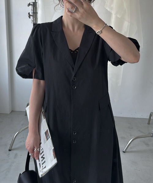 WILLFULLY(ウィルフリー)の「hem balloon tailored jacket like OP(ワンピース・レディース・ブラック/アイボリー・FREE)」の11枚目の写真