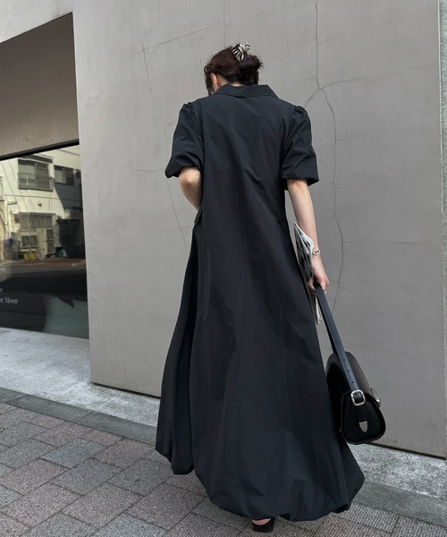 WILLFULLY(ウィルフリー)の「hem balloon tailored jacket like OP(ワンピース・レディース・ブラック/アイボリー・FREE)」の7枚目の写真