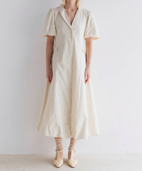 WILLFULLY(ウィルフリー)の「hem balloon tailored jacket like OP(ワンピース・レディース・ブラック/アイボリー・FREE)」の8枚目の写真