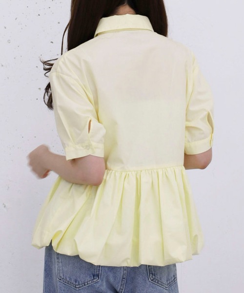 archives(アルシーヴ)の「【ONかわ】ハーフスリーブバルーンペプラムシャツ(シャツ/ブラウス・レディース・イエロー/ピンク/ブルー・MEDIUM)」の18枚目の写真