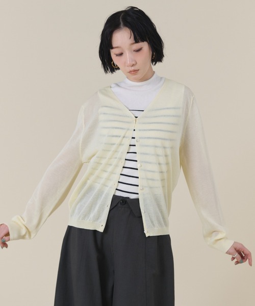 FMiBL（ファミル）の「シアーVネックカーディガン（カーディガン/ボレロ・レディース・ブラック/ブルー/イエロー/ホワイト・FREE）」の20枚目の写真