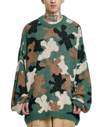 Teddy Bear Camouflage Knit Sweater [KHAKI]