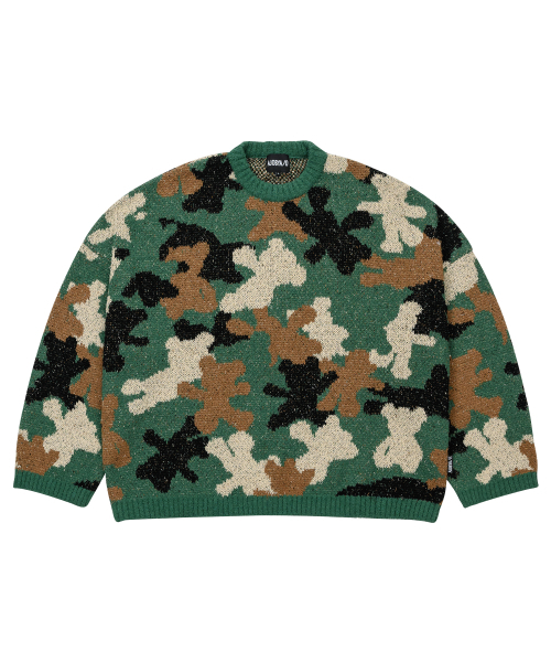 AJOBYAJO（アジョバイアジョ）の「Teddy Bear Camouflage Knit Sweater [KHAKI]（ニット/セーター・メンズ・その他・LARGE/X-LARGE）」の2枚目の写真