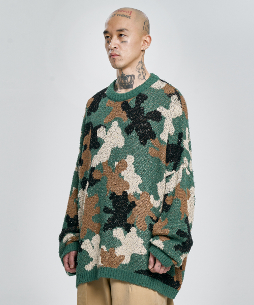 AJOBYAJO（アジョバイアジョ）の「Teddy Bear Camouflage Knit Sweater [KHAKI]（ニット/セーター・メンズ・その他・LARGE/X-LARGE）」の7枚目の写真