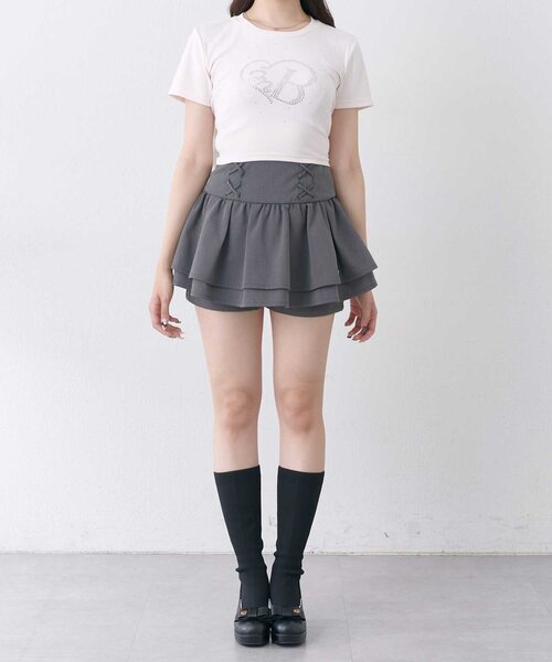 Belle Charme(ベルシャルム)の「【Belle Charme】Back Ribbon Glitter Logo Tee(Tシャツ/カットソー・レディース・オフホワイト/ピンク/ブラック・FREE)」の15枚目の写真