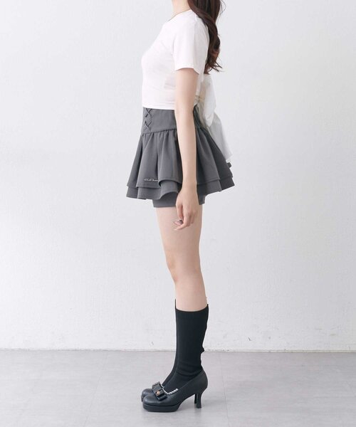Belle Charme(ベルシャルム)の「【Belle Charme】Back Ribbon Glitter Logo Tee(Tシャツ/カットソー・レディース・オフホワイト/ピンク/ブラック・FREE)」の16枚目の写真