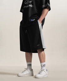 BORN TO WIN（ボーントゥウィン）の「SILVER B BLOCK MESH JERSEY BERMUDA PANTS [BLACK]（その他パンツ）」