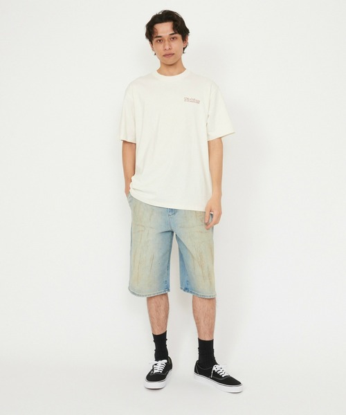 Dickies(ディッキーズ)の「Dickies/ディッキーズ ダーティーウォッシュ デニムショーツ(デニムパンツ・メンズ・ライトインディゴブルー/ブラック系その他・30/32)」の4枚目の写真