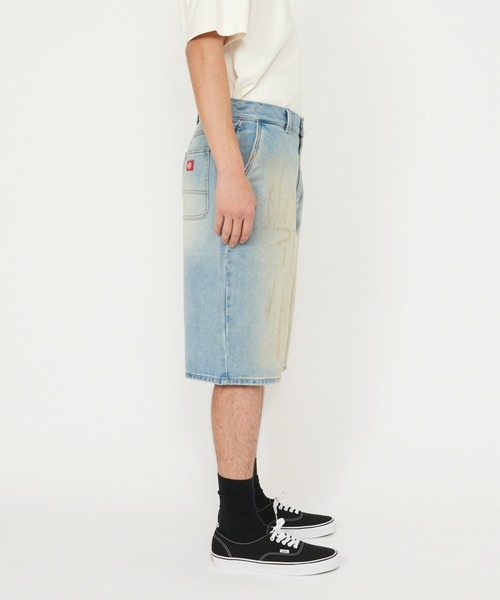 Dickies(ディッキーズ)の「Dickies/ディッキーズ ダーティーウォッシュ デニムショーツ(デニムパンツ・メンズ・ライトインディゴブルー/ブラック系その他・30/32)」の9枚目の写真