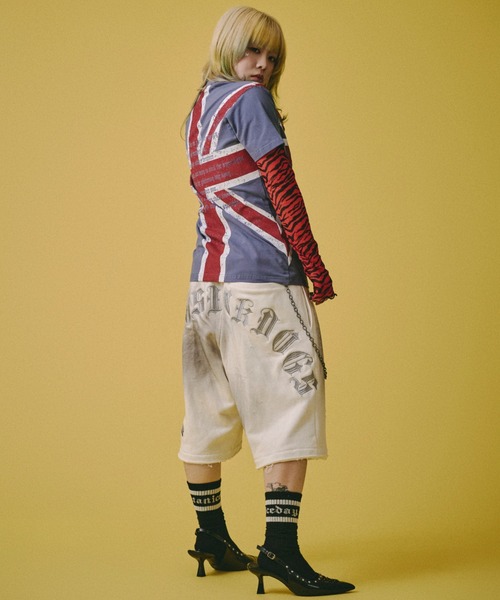GALFY(ガルフィー)の「【GALFY】UKギャル男TEE / 【ガルフィー】グラフィック半袖Tシャツ(Tシャツ/カットソー・メンズ・ホワイト/ブラック×グレー/ブラック×レッド/ネイビー・L/XL)」の6枚目の写真