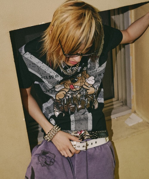 GALFY(ガルフィー)の「【GALFY】UKギャル男TEE / 【ガルフィー】グラフィック半袖Tシャツ(Tシャツ/カットソー・メンズ・ホワイト/ブラック×グレー/ブラック×レッド/ネイビー・L/XL)」の17枚目の写真