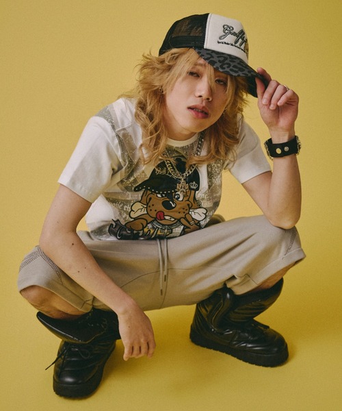 GALFY(ガルフィー)の「【GALFY】UKギャル男TEE / 【ガルフィー】グラフィック半袖Tシャツ(Tシャツ/カットソー・メンズ・ホワイト/ブラック×グレー/ブラック×レッド/ネイビー・L/XL)」の10枚目の写真