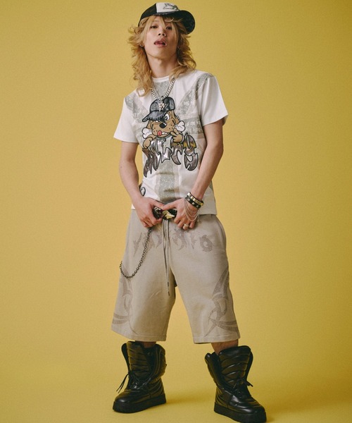 GALFY(ガルフィー)の「【GALFY】UKギャル男TEE / 【ガルフィー】グラフィック半袖Tシャツ(Tシャツ/カットソー・メンズ・ホワイト/ブラック×グレー/ブラック×レッド/ネイビー・L/XL)」の11枚目の写真