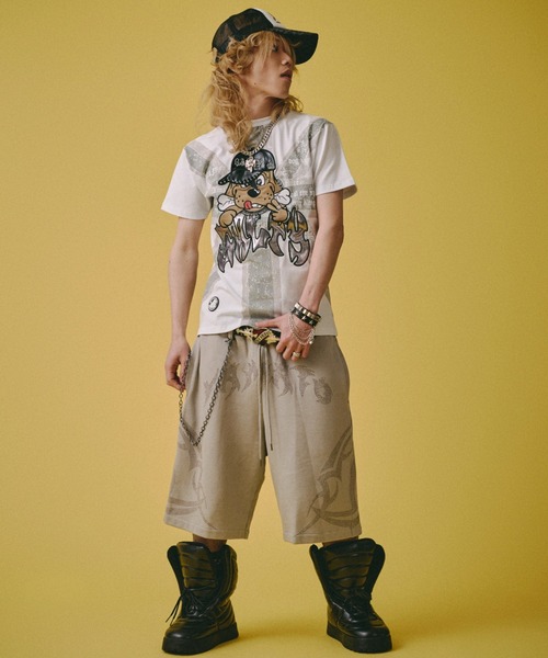 GALFY(ガルフィー)の「【GALFY】UKギャル男TEE / 【ガルフィー】グラフィック半袖Tシャツ(Tシャツ/カットソー・メンズ・ホワイト/ブラック×グレー/ブラック×レッド/ネイビー・L/XL)」の14枚目の写真