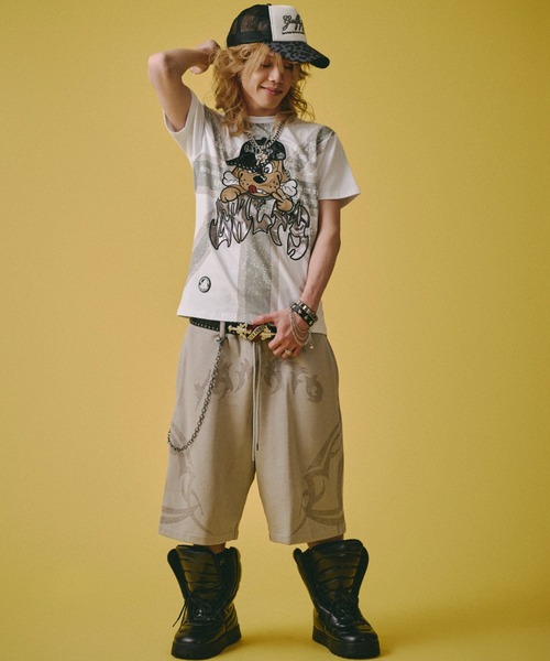 GALFY(ガルフィー)の「【GALFY】UKギャル男TEE / 【ガルフィー】グラフィック半袖Tシャツ(Tシャツ/カットソー・メンズ・ホワイト/ブラック×グレー/ブラック×レッド/ネイビー・L/XL)」の13枚目の写真