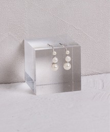 【Peony/ピオニー】ラインパールフープデザインピアス