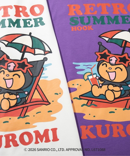 HOOK(フック)の「HOOK -original- サンリオキャラクターズ コラボ プリントTシャツ(Tシャツ/カットソー・メンズ・パープル/ホワイト・L/M/S)」の14枚目の写真