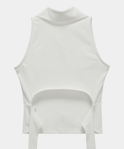ETRE AU SOMMET(エトレオソメ)の「Halter Back Circle Corset Collar Sleeve (White)(Tシャツ/カットソー・レディース・ホワイト・FREE)」の8枚目の写真