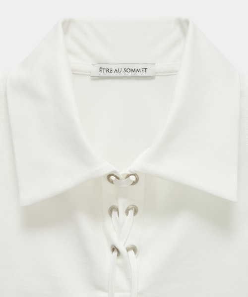 ETRE AU SOMMET(エトレオソメ)の「Halter Back Circle Corset Collar Sleeve (White)(Tシャツ/カットソー・レディース・ホワイト・FREE)」の9枚目の写真