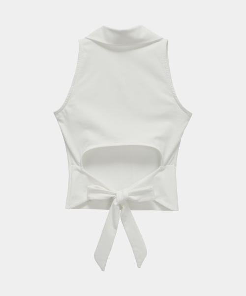 ETRE AU SOMMET(エトレオソメ)の「Halter Back Circle Corset Collar Sleeve (White)(Tシャツ/カットソー・レディース・ホワイト・FREE)」の10枚目の写真