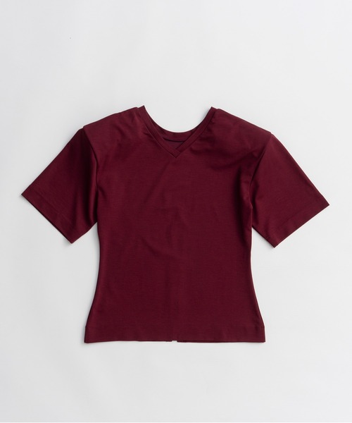 PRANK PROJECT（プランクプロジェクト）の「パディングショルダーTシャツ / Padded-shoulder T-shirt（Tシャツ/カットソー・レディース・ホワイト/ブラック/ボルドー/ベージュ・FREE）」の4枚目の写真