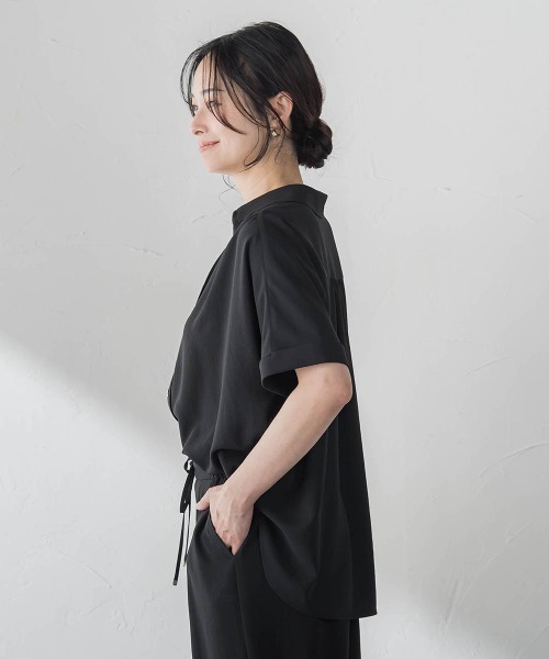 LAUTREAMONT(ロートレアモン)の「【涼・美・楽】スキッパーブラウス(シャツ/ブラウス・レディース・ブラック/ベージュ/ブラウン/ダークネイビー・9号)」の17枚目の写真