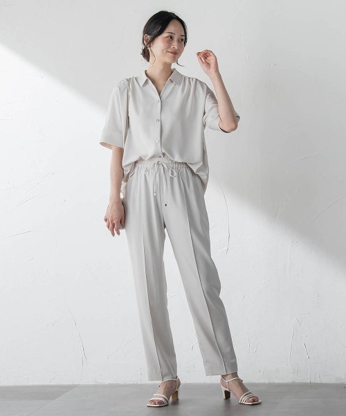 LAUTREAMONT(ロートレアモン)の「【涼・美・楽】スキッパーブラウス(シャツ/ブラウス・レディース・ブラック/ベージュ/ブラウン/ダークネイビー・9号)」の11枚目の写真