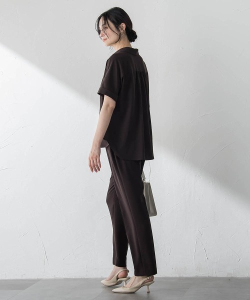 LAUTREAMONT(ロートレアモン)の「【涼・美・楽】スキッパーブラウス(シャツ/ブラウス・レディース・ブラック/ベージュ/ブラウン/ダークネイビー・9号)」の20枚目の写真
