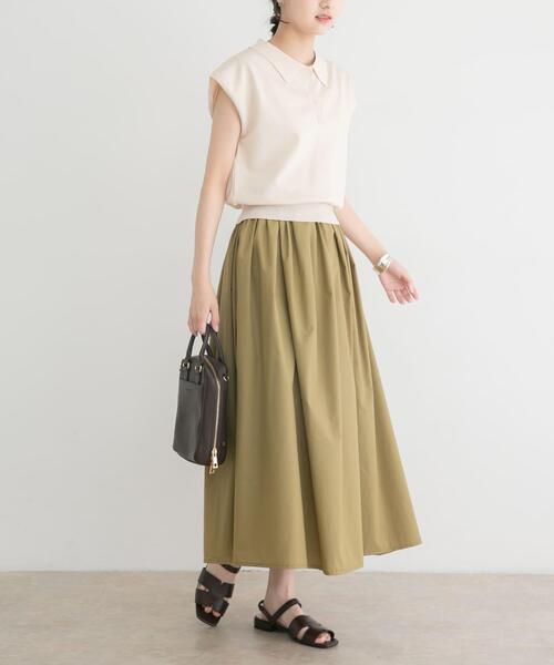 ITEMS URBANRESEARCH(アイテムズ アーバンリサーチ)の「『洗濯可』ポロニットドッキングワンピース(ワンピース・レディース・ブラック/オフホワイト/ブラウン・FREE)」の8枚目の写真