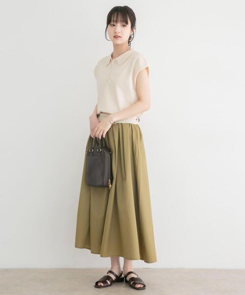 ITEMS URBANRESEARCH(アイテムズ アーバンリサーチ)の「『洗濯可』ポロニットドッキングワンピース(ワンピース・レディース・ブラック/オフホワイト/ブラウン・FREE)」の9枚目の写真