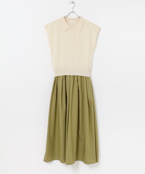 ITEMS URBANRESEARCH(アイテムズ アーバンリサーチ)の「『洗濯可』ポロニットドッキングワンピース(ワンピース・レディース・ブラック/オフホワイト/ブラウン・FREE)」の10枚目の写真