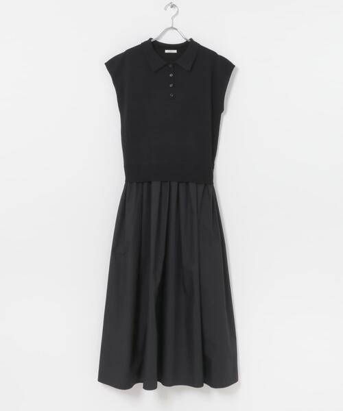 ITEMS URBANRESEARCH(アイテムズ アーバンリサーチ)の「『洗濯可』ポロニットドッキングワンピース(ワンピース・レディース・ブラック/オフホワイト/ブラウン・FREE)」の18枚目の写真