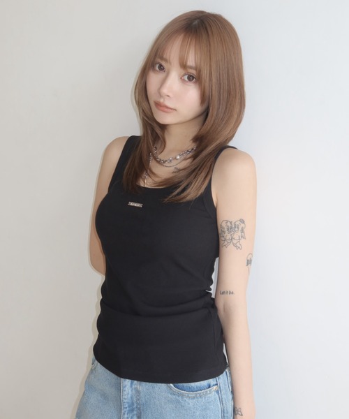 JOSE MOON(ジョゼムーン)の「RIB TANK/リブタンク(タンクトップ・レディース・グレー/ブラック/サックスブルー/ホワイト・FREE)」の1枚目の写真