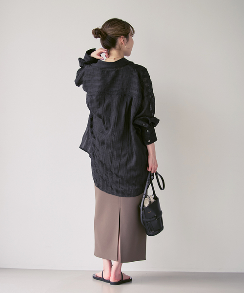 PROVOKE (プロヴォーク)の「《NOBLE別注》PROVOKE/プロヴォーク sheer check big SH(シャツ/ブラウス・レディース・ホワイト/ブラック・FREE)」の7枚目の写真