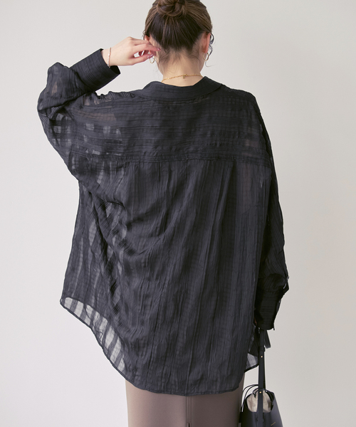 PROVOKE (プロヴォーク)の「《NOBLE別注》PROVOKE/プロヴォーク sheer check big SH(シャツ/ブラウス・レディース・ホワイト/ブラック・FREE)」の10枚目の写真