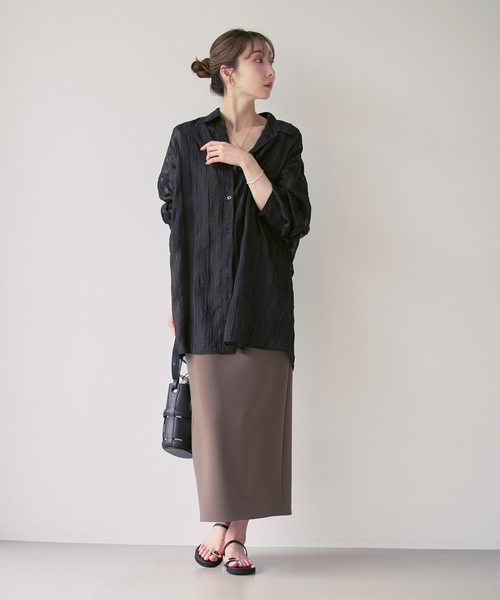 PROVOKE (プロヴォーク)の「《NOBLE別注》PROVOKE/プロヴォーク sheer check big SH(シャツ/ブラウス・レディース・ホワイト/ブラック・FREE)」の11枚目の写真