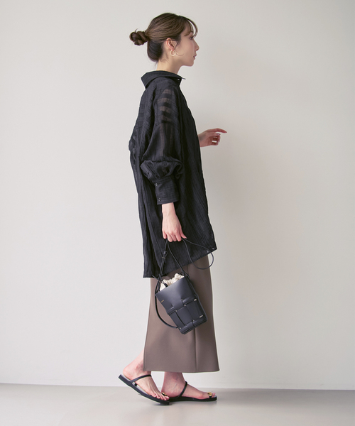 PROVOKE (プロヴォーク)の「《NOBLE別注》PROVOKE/プロヴォーク sheer check big SH(シャツ/ブラウス・レディース・ホワイト/ブラック・FREE)」の12枚目の写真