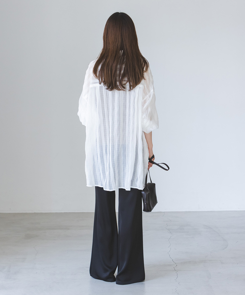 PROVOKE (プロヴォーク)の「《NOBLE別注》PROVOKE/プロヴォーク sheer check big SH(シャツ/ブラウス・レディース・ホワイト/ブラック・FREE)」の18枚目の写真