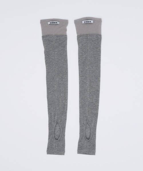 SOEMIN（ソミン）の「Layered Socks／レイヤードニーハイソックス（ソックス/靴下・レディース・グレー/アイボリー/ブラック・FREE）」の8枚目の写真