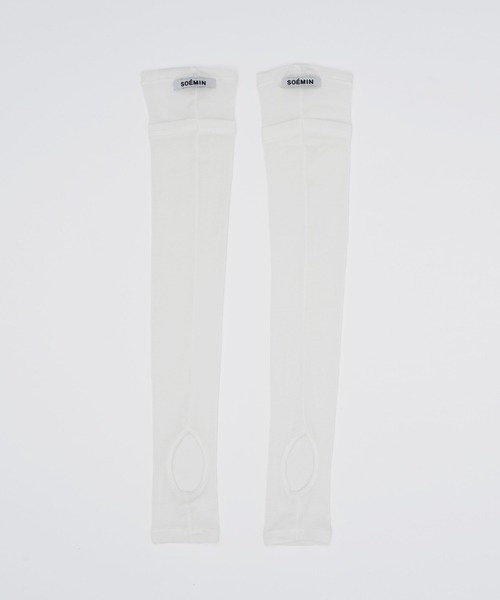 SOEMIN（ソミン）の「Layered Socks／レイヤードニーハイソックス（ソックス/靴下・レディース・グレー/アイボリー/ブラック・FREE）」の13枚目の写真