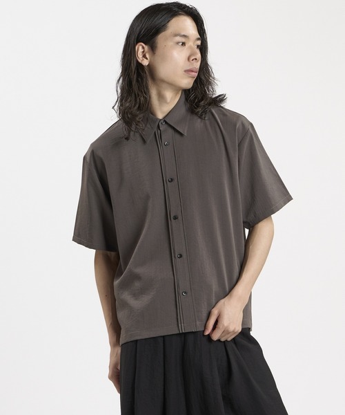 NO ID.（ノーアイディ）の「【NO ID.】Linen Touch Pintuck Shirt / リネン タッチ ピンタック シャツ（シャツ/ブラウス・メンズ・グレー/ブラック/ホワイト・2/1）」の10枚目の写真
