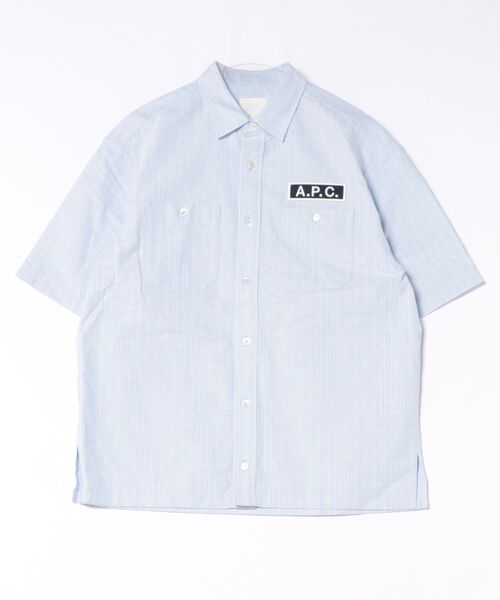 A.P.C.(アーペーセー)の「CHEMISETTE PHIL JPS(シャツ/ブラウス・メンズ・オフホワイト/ブルー・S/M/L/XL/XS)」の1枚目の写真