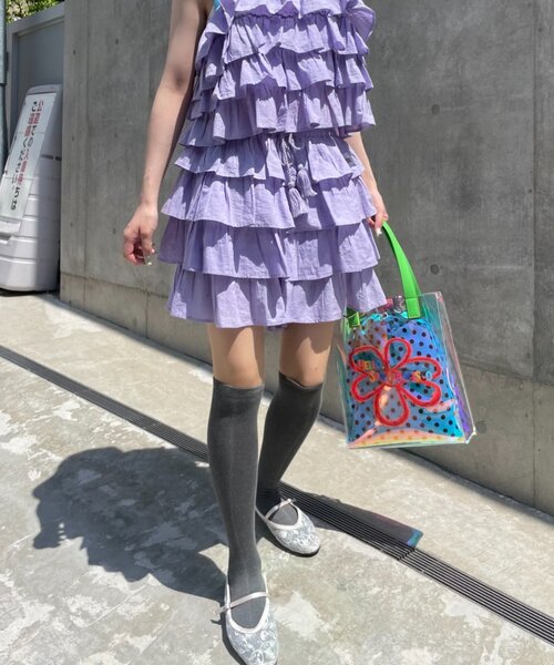 HELLO.SANFRANCISCO(ハローサンフランシスコ)の「【HELLO.SANFRANCISCO/ハローサンフランシスコ】ラメドットフリルショーツ(その他パンツ・レディース・ホワイト/サックスブルー・ONE SIZE)」の3枚目の写真