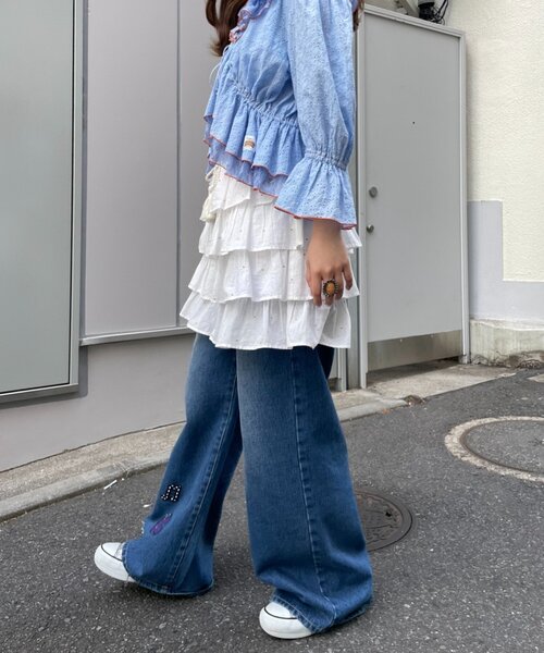 HELLO.SANFRANCISCO(ハローサンフランシスコ)の「【HELLO.SANFRANCISCO/ハローサンフランシスコ】ラメドットフリルショーツ(その他パンツ・レディース・ホワイト/サックスブルー・ONE SIZE)」の13枚目の写真