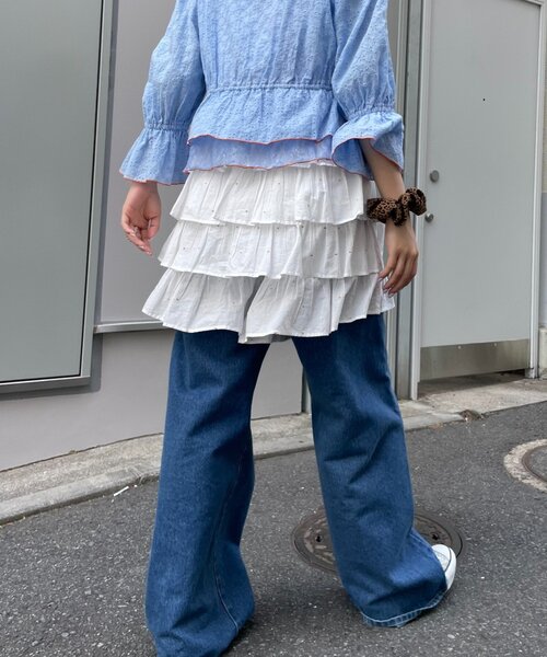 HELLO.SANFRANCISCO(ハローサンフランシスコ)の「【HELLO.SANFRANCISCO/ハローサンフランシスコ】ラメドットフリルショーツ(その他パンツ・レディース・ホワイト/サックスブルー・ONE SIZE)」の14枚目の写真