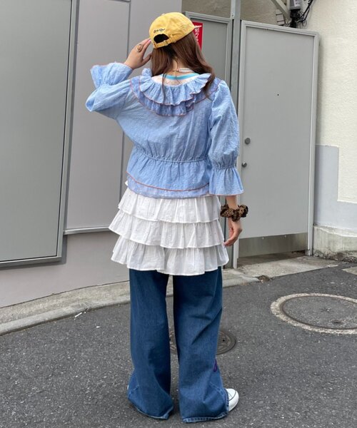 HELLO.SANFRANCISCO(ハローサンフランシスコ)の「【HELLO.SANFRANCISCO/ハローサンフランシスコ】ラメドットフリルショーツ(その他パンツ・レディース・ホワイト/サックスブルー・ONE SIZE)」の17枚目の写真