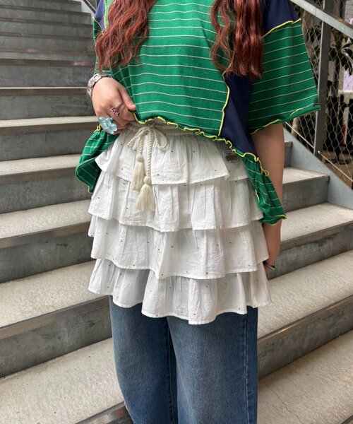 HELLO.SANFRANCISCO(ハローサンフランシスコ)の「【HELLO.SANFRANCISCO/ハローサンフランシスコ】ラメドットフリルショーツ(その他パンツ・レディース・ホワイト/サックスブルー・ONE SIZE)」の18枚目の写真