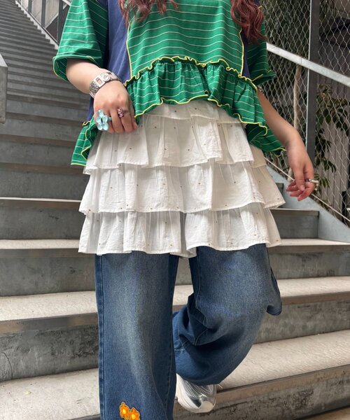 HELLO.SANFRANCISCO(ハローサンフランシスコ)の「【HELLO.SANFRANCISCO/ハローサンフランシスコ】ラメドットフリルショーツ(その他パンツ・レディース・ホワイト/サックスブルー・ONE SIZE)」の19枚目の写真