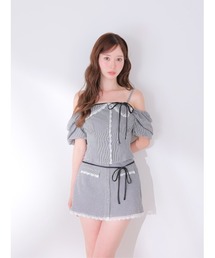 Sheer mood lace halter tiered onepiece(eme10850)（ワンピース）｜M